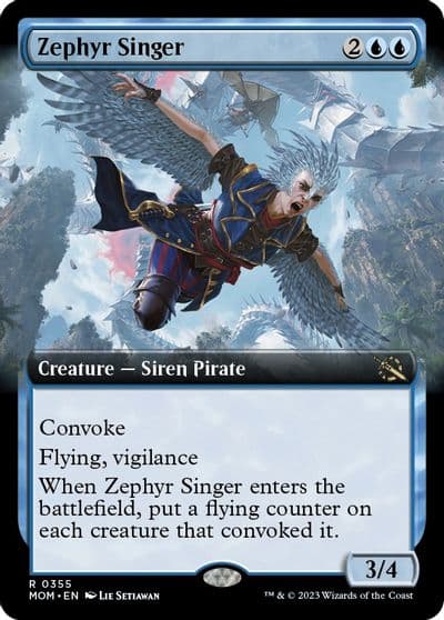 Zephyr Singer Extended Art March of the Machine Magic card