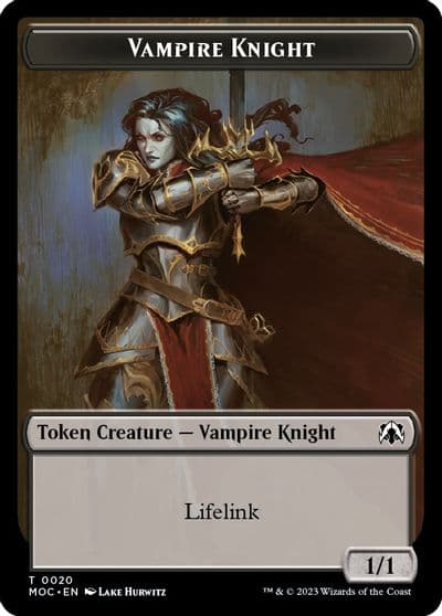 Vampire Knight Soldier Double sided Token Commander: March of the Machine Magic card