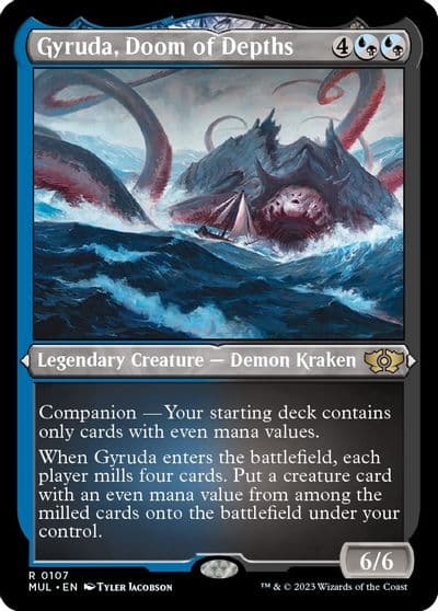 Gyruda Doom of Depths Foil Etched March of the Machine: Multiverse Legends Magic card