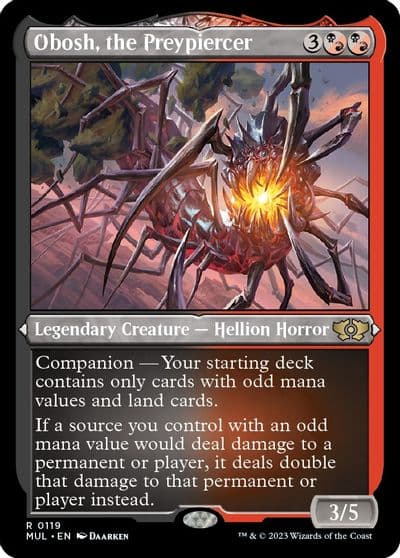 Obosh the Preypiercer Foil Etched March of the Machine: Multiverse Legends Magic card