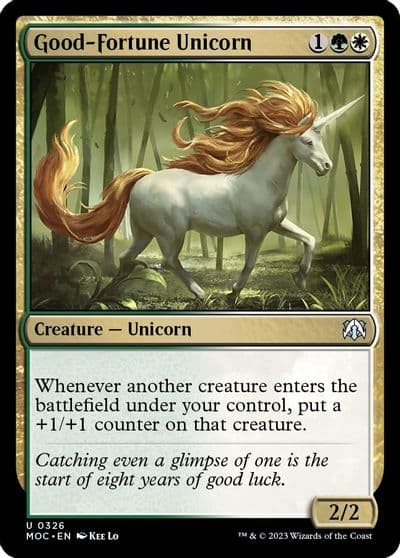 Good Fortune Unicorn Commander: March of the Machine Magic card