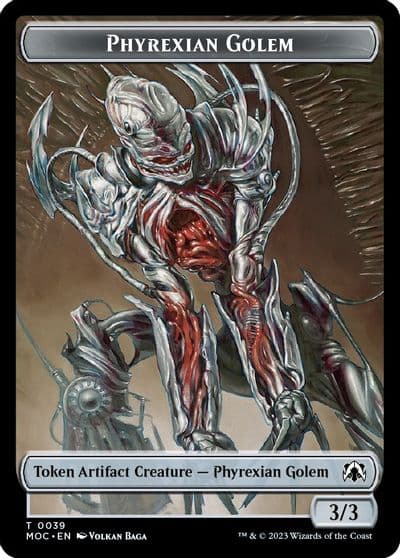 Phyrexian Golem Phyrexian Horror Double sided Token Commander: March of the Machine Magic card