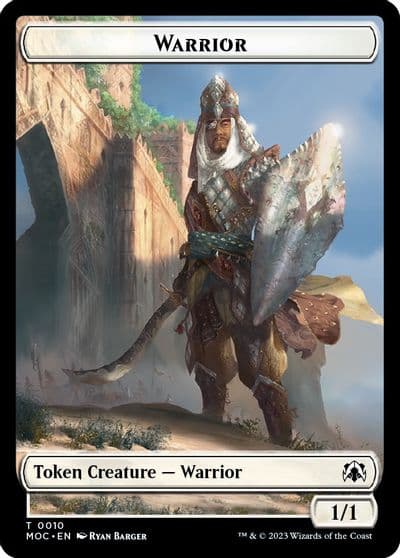 Warrior Emblem Elspeth Suns Champion Double sided Token Commander: March of the Machine Magic card