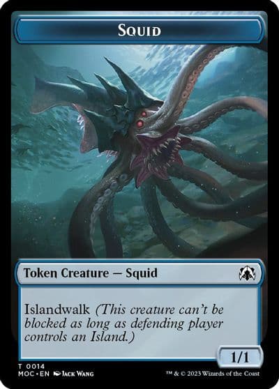 Squid Human Double sided Token Commander: March of the Machine Magic card