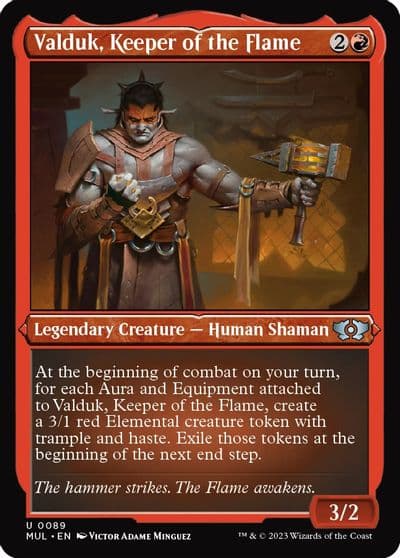 Valduk Keeper of the Flame Foil Etched March of the Machine: Multiverse Legends Magic card