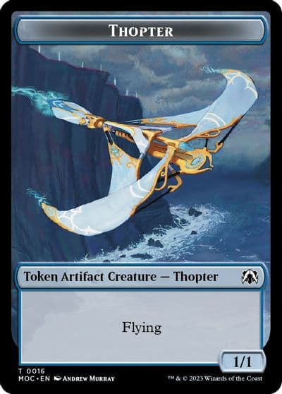 Thopter Gold Double sided Token Commander: March of the Machine Magic card