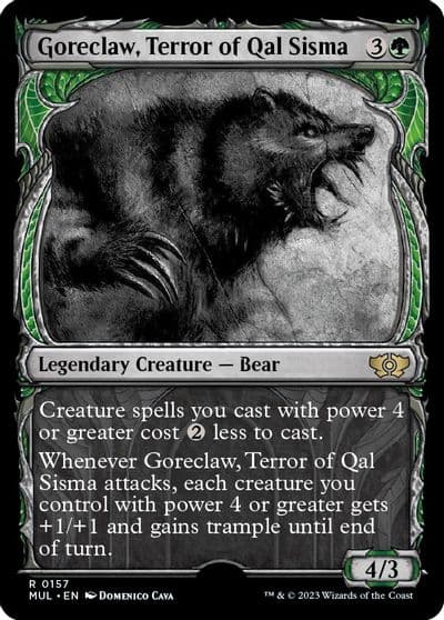 Goreclaw Terror of Qal Sisma Halo Foil March of the Machine: Multiverse Legends Magic card