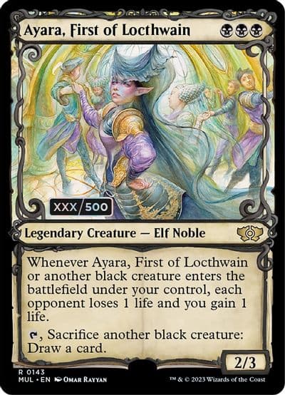 Ayara First of Locthwain Serial Numbered March of the Machine: Multiverse Legends Magic card