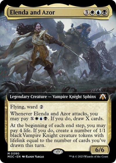 Elenda and Azor Extended Art Commander: March of the Machine Magic card