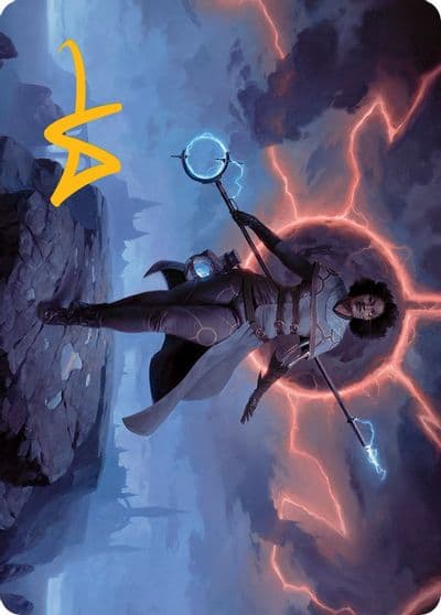 Rona Herald of Invasion Art Card Gold Stamped Signature Art Series: March of the Machine Magic card