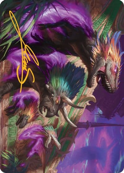 Burning Suns Fury Art Card Gold Stamped Signature Art Series: March of the Machine Magic card