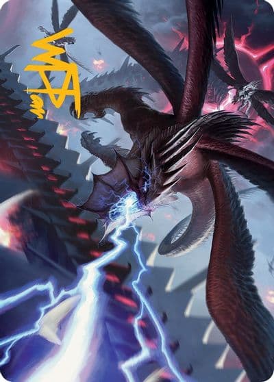 Defiant Thundermaw Art Card Gold Stamped Signature Art Series: March of the Machine Magic card
