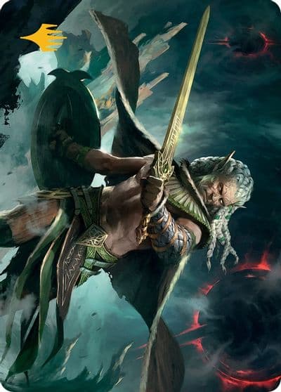 Serpent Blade Assailant Art Card 40 81 Gold Stamped Signature Art Series: March of the Machine Magic card