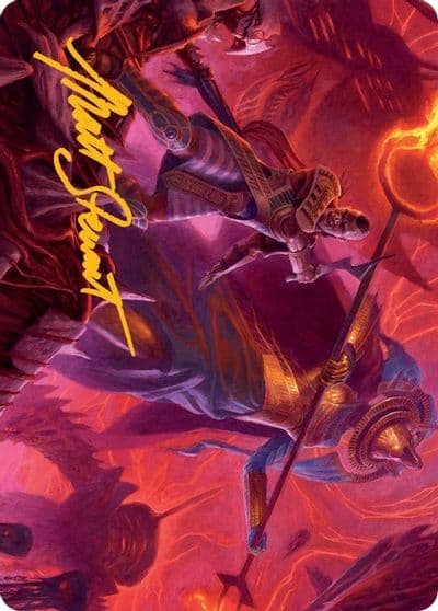 Djeru and Hazoret Art Card Gold Stamped Signature Art Series: March of the Machine Magic card