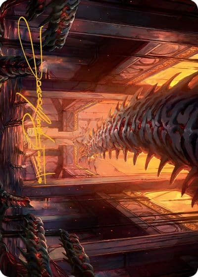 Bloodfell Caves Art Card Gold Stamped Signature Art Series: March of the Machine Magic card