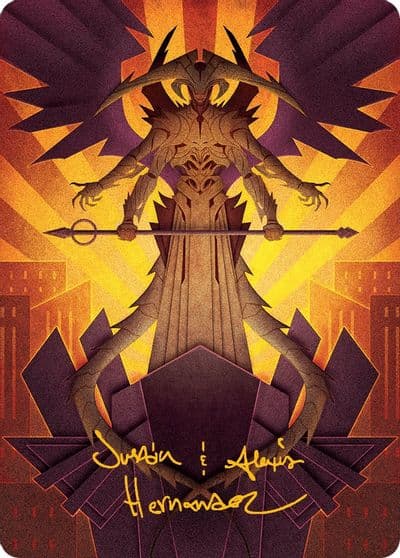 Atraxa Praetors Voice Art Card Gold Stamped Signature Art Series: March of the Machine Magic card