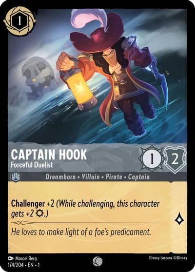 Captain Hook Forceful Duelist The First Chapter Lorcana card