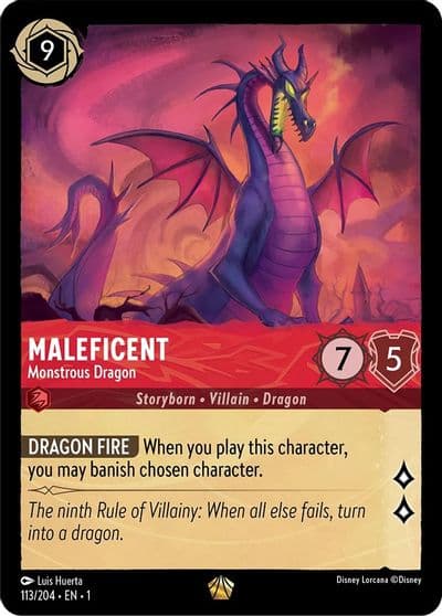 Maleficent Monstrous Dragon The First Chapter Lorcana card