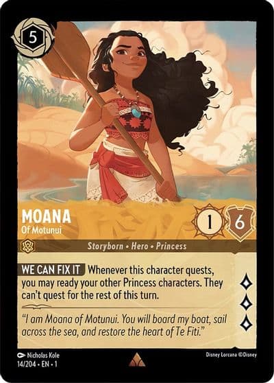 Moana Of Motunui The First Chapter Lorcana card