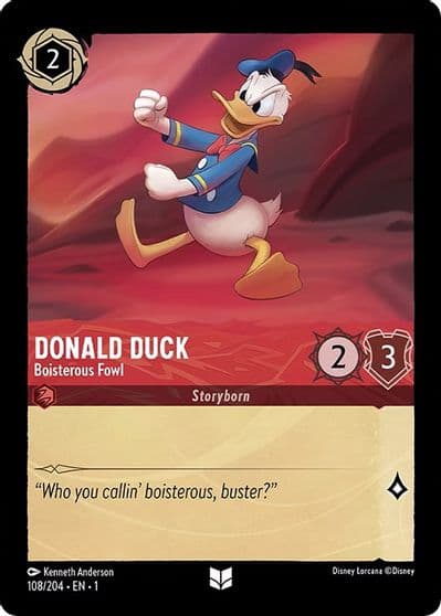 Donald Duck Boisterous Fowl The First Chapter Lorcana card