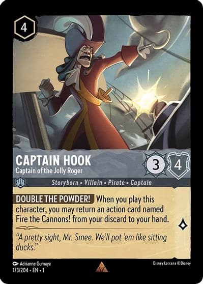 Captain Hook Captain of the Jolly Roger The First Chapter Lorcana card