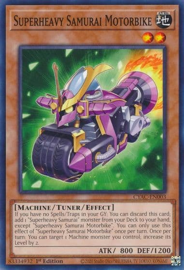 Superheavy Samurai Motorbike Cyberstorm Access Yu-Gi-Oh! card
