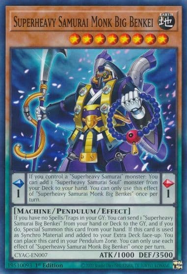 Superheavy Samurai Monk Big Benkei Cyberstorm Access Yu-Gi-Oh! card