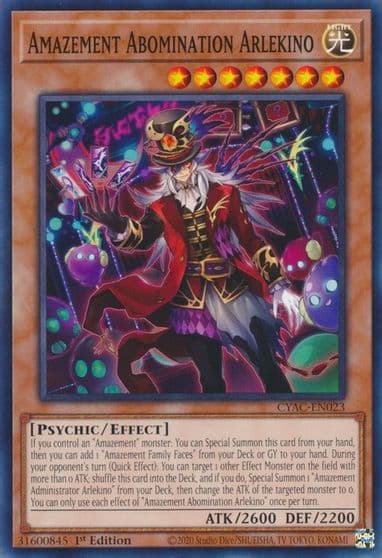 Amazement Abomination Arlekino Cyberstorm Access Yu-Gi-Oh! card