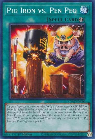 Pig Iron vs Pen Peg Cyberstorm Access Yu-Gi-Oh! card