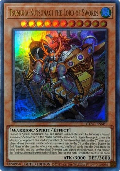 Tsumuha Kutsunagi the Lord of Swords Ultra Rare Cyberstorm Access Yu-Gi-Oh! card