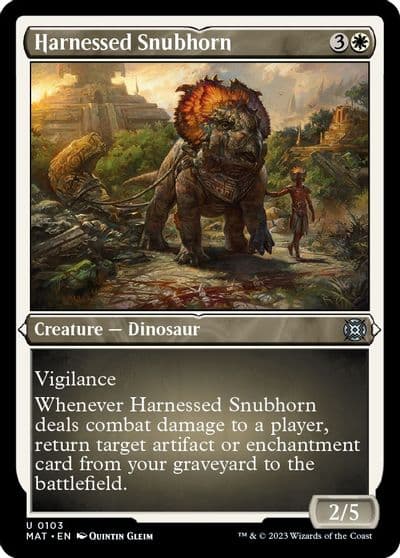 Harnessed Snubhorn Foil Etched March of the Machine: The Aftermath Magic card