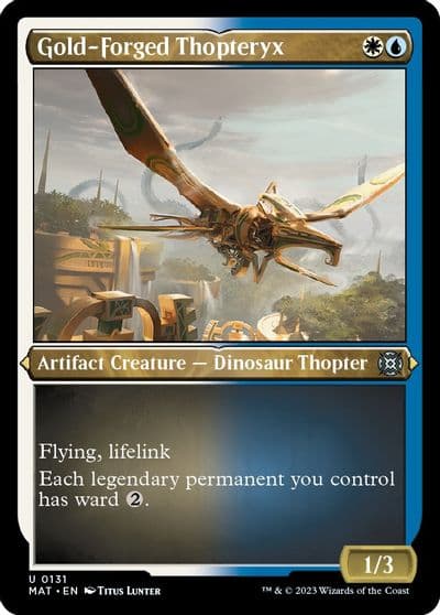 Gold Forged Thopteryx Foil Etched March of the Machine: The Aftermath Magic card