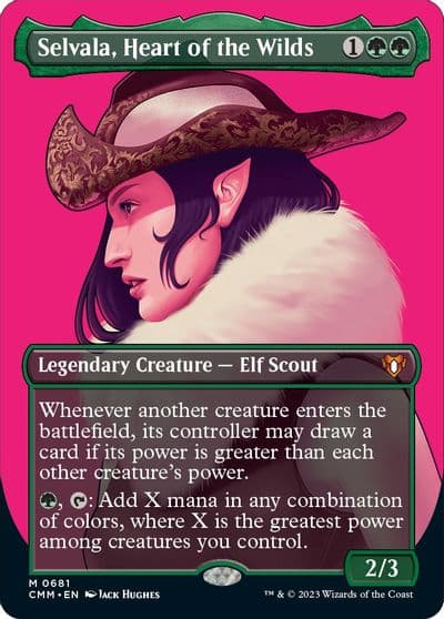 Selvala Heart of the Wilds Borderless Commander Masters Magic card