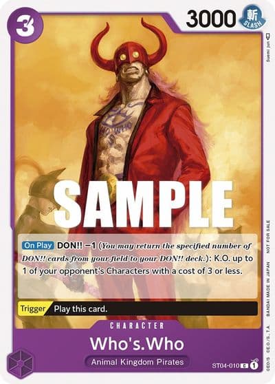 WhosWho Tournament Pack Vol 3 Participant One Piece Promotion Cards One Piece card