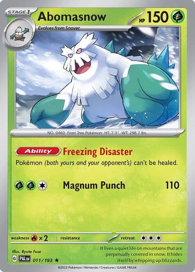 Abomasnow SV02: Paldea Evolved Pokemon card