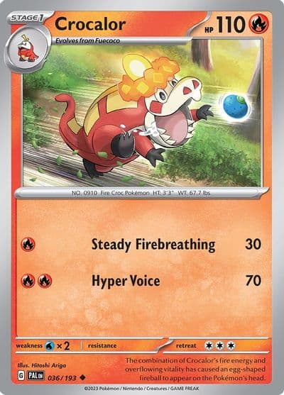 Crocalor SV02: Paldea Evolved Pokemon card