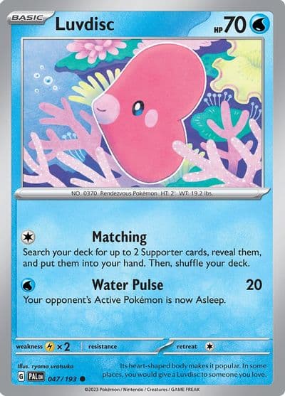 Luvdisc SV02: Paldea Evolved Pokemon card