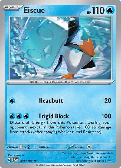 Eiscue SV02: Paldea Evolved Pokemon card