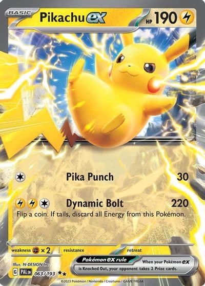 Pikachu ex SV02: Paldea Evolved Pokemon card