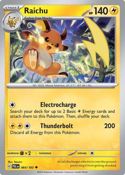 Raichu SV02: Paldea Evolved Pokemon card