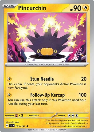 Pincurchin SV02: Paldea Evolved Pokemon card