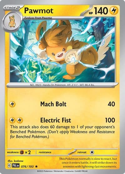 Pawmot SV02: Paldea Evolved Pokemon card