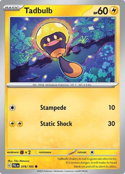 Tadbulb SV02: Paldea Evolved Pokemon card