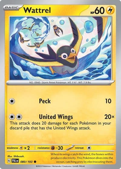 Wattrel SV02: Paldea Evolved Pokemon card
