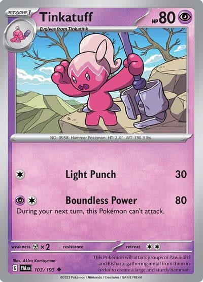 Tinkatuff SV02: Paldea Evolved Pokemon card