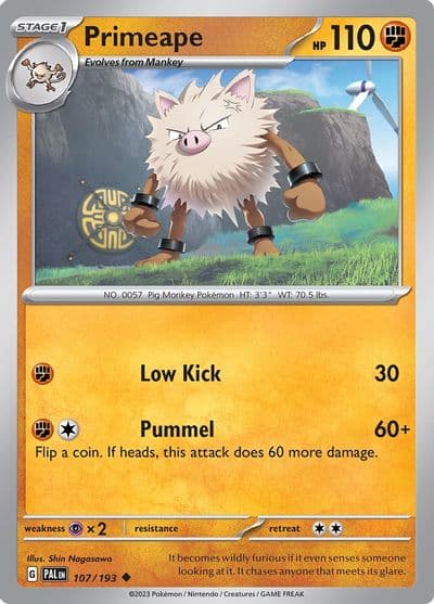 Primeape SV02: Paldea Evolved Pokemon card