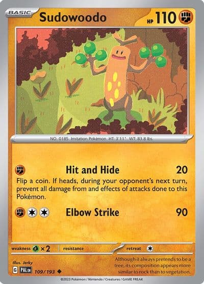 Sudowoodo SV02: Paldea Evolved Pokemon card