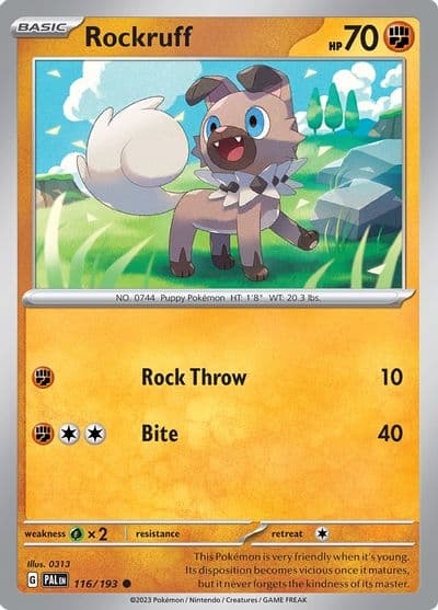 Rockruff SV02: Paldea Evolved Pokemon card
