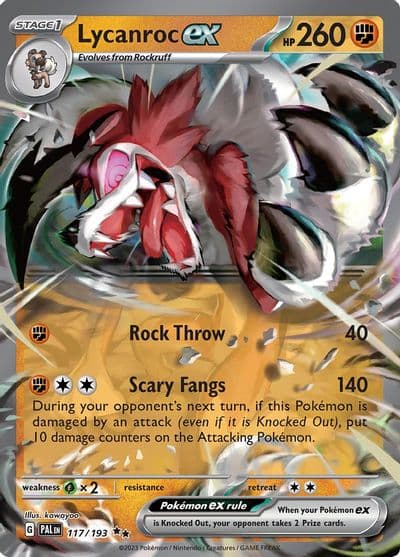 Lycanroc ex SV02: Paldea Evolved Pokemon card