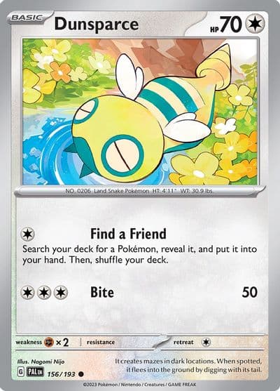 Dunsparce SV02: Paldea Evolved Pokemon card